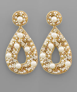 Pearl & Beaded Teardrop Earrings