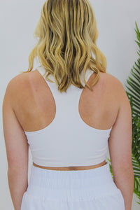 Kimberly Collared Cropped Tank- Cream