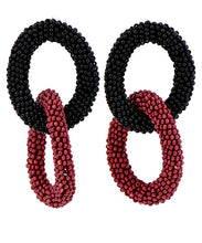 Load image into Gallery viewer, Oval Linked Seed Beads Earrings
