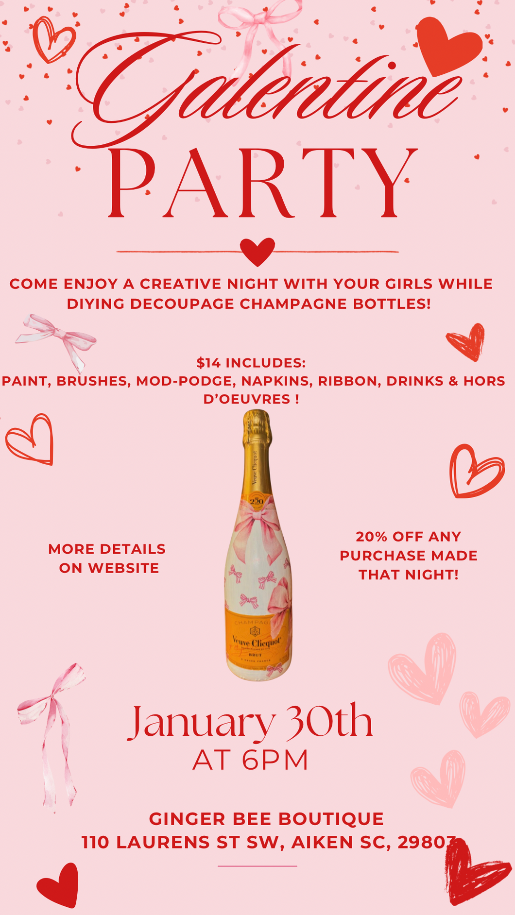 GALENTINE PARTY- DIYing Decoupage Champagne Bottle