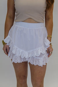 Arden Layered Lace Trim Shorts