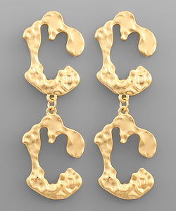 Double Melted C Shape Earrings