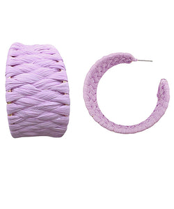 Wrapped Raffia Gradual Hoops