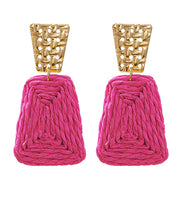 Load image into Gallery viewer, Raffia 2 Trapezoid &amp; Textured Earrings
