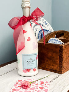 GALENTINE PARTY- DIYing Decoupage Champagne Bottle