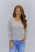 Load image into Gallery viewer, Emma Shirring Knit Top- Taupe
