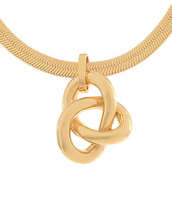 Bold Love Knot & Snake Chain Necklace