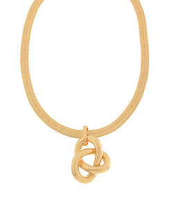 Bold Love Knot & Snake Chain Necklace