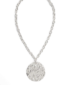 Textured Round Pendant Necklace