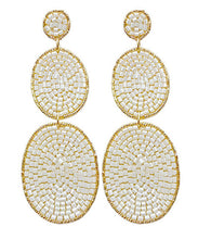 Load image into Gallery viewer, Beaded 3 Ovals Drop Earrings
