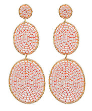 Load image into Gallery viewer, Beaded 3 Ovals Drop Earrings
