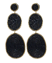 Load image into Gallery viewer, Beaded 3 Ovals Drop Earrings
