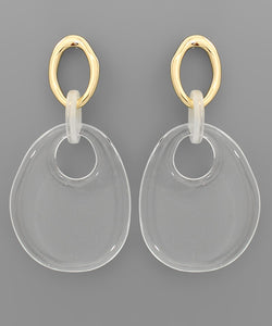 Lucite Teardrop Dangle Earrings