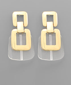 Linked Square Earrings