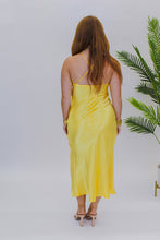 Load image into Gallery viewer, Brighten Your Day Satin Midi Dress- Yellow
