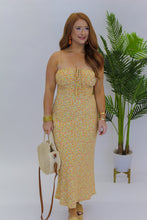 Load image into Gallery viewer, Golden Floral Midi Dress
