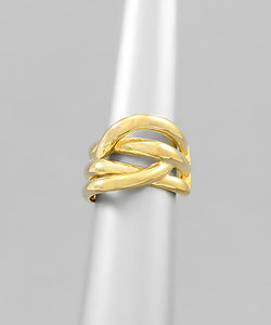 Brass Criss Cross Open Ring