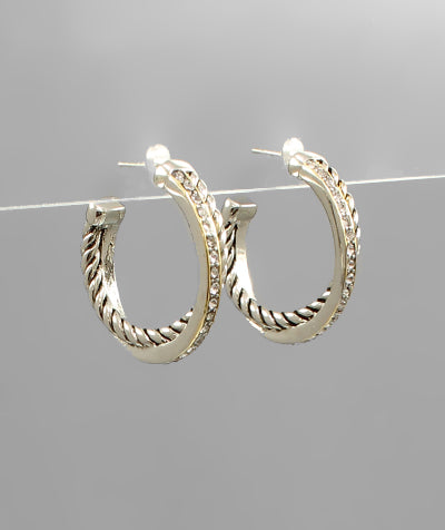 CZ Row & Rope Hoops