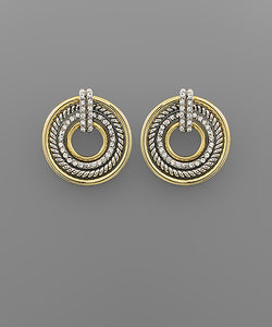 Circle Mixed Metal Earrings