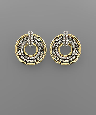 Circle Mixed Metal Earrings