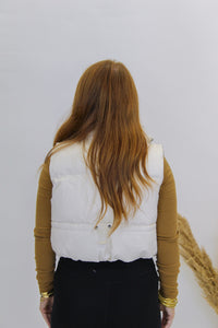 Come Closer Puffer Vest- Cream