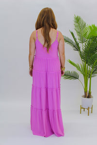 Summer Breeze Tiered Maxi Dress- Pink