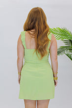 Load image into Gallery viewer, Meadow Shirred Mini Dress- Lime
