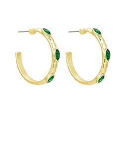 Pave & Hammered Metal Hoops