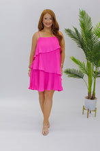 Load image into Gallery viewer, Carly Pleated Tiered Dress- Pink
