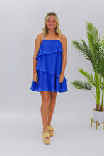 Load image into Gallery viewer, Carly Pleated Tiered Dress- Royal
