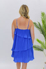 Load image into Gallery viewer, Carly Pleated Tiered Dress- Royal
