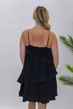 Load image into Gallery viewer, Carly Pleated Tiered Dress- Black
