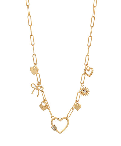 Heart & Multi Charm Necklace