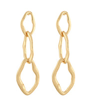 Load image into Gallery viewer, Linear &amp; Textured Oval Long Earrings
