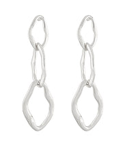 Load image into Gallery viewer, Linear &amp; Textured Oval Long Earrings
