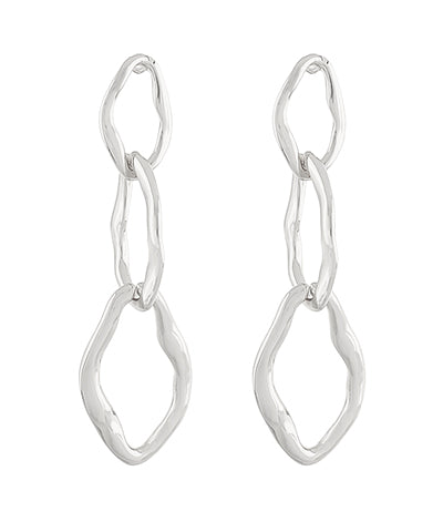 Linear & Textured Oval Long Earrings