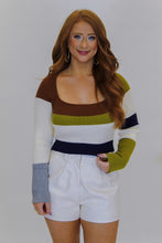 Load image into Gallery viewer, Bliss Color Block Sweater-Cream
