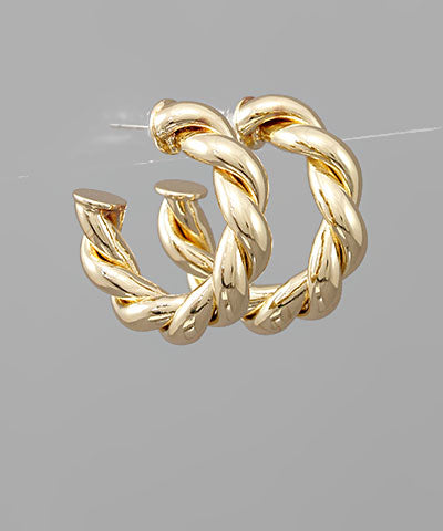 Twisted Brass Hoops