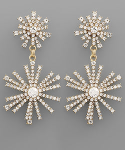 Crystal Double Sunburst Earrings