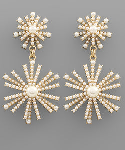 Crystal Double Sunburst Earrings