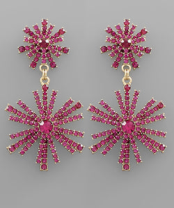 Crystal Double Sunburst Earrings