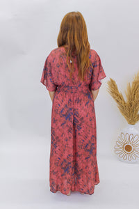 Flower Power Deep V Maxi- Terra/Navy