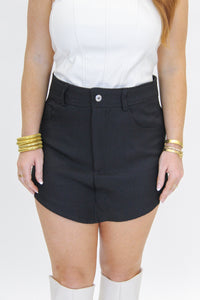 Get Away High Waisted Skort- Black