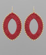 Load image into Gallery viewer, Wrapped Raffia Oval &amp; Beads Earrings
