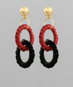 Raffie 2 Oval Shape Link Earrings