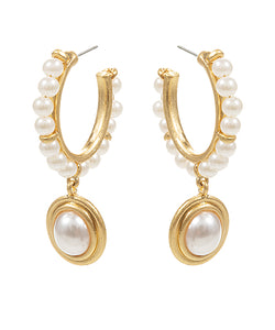 Pearl Drop Pearl Hoops