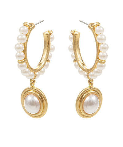 Pearl Drop Pearl Hoops