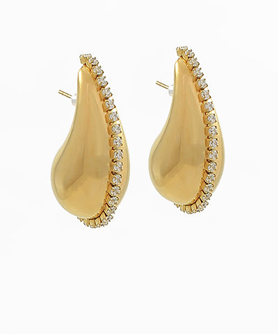 Pave Puffty Teardrop Earrings