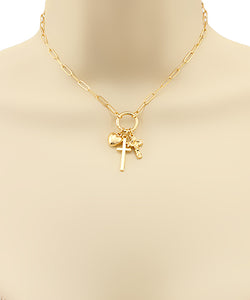 2 Cross & Heart Chain Choker