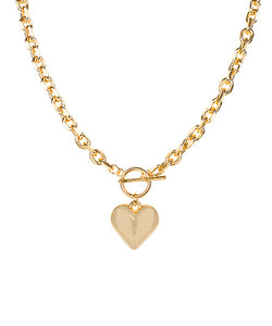 Puffy Heart Toggle Necklace